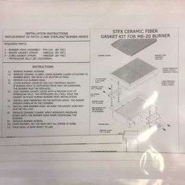 TEC Infrared Gas Grill Factory Ceramic Burner Gasket Kit for Sterling II, III Patio II STFX