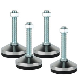 WUEIBUZUDAO Heavy Duty Leveling feet,Machine Leveling feet 3.14" Dia Base,Leg Leveler M16 Thread, 2600 Lb Capacity,Capacity for Machine,Workbench, Cabinet & More (D80xM16xH100,4 Pack,Black)