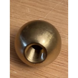 BALL 1  1/8 UNFINISHED BRASS BALL WITH 3/8" THREADED HOLE   1/8 27 IPS Thread