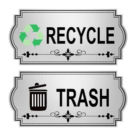 Hepertise Recycle Stickers for Trash Bins - Enhance Your Recycling Bin with Trash Can Stickers for Kitchen 2 Set