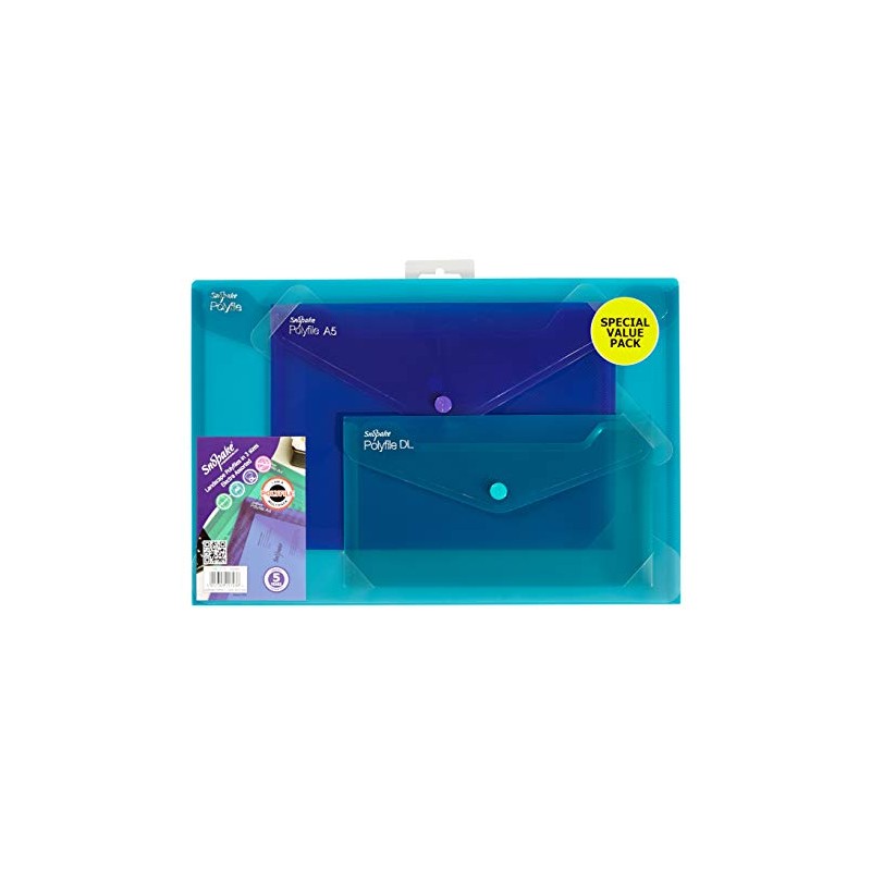 Snopake Landscape Polyfile Electra Assorted Set [Pack of 3] Popper/Document
