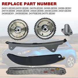 24321-2E200 Timing Chain Kit with CVVT Gear for 2014-2016 Hyundai Elantra GT Tucson 2.0L, Kia Forte Koup Soul L4 2.0L Engine, Replaces 24350-2E200, 24370-2E200