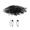 DBOO 100 Safety Pins BLACK 18mm Small Tiny Mini Pins