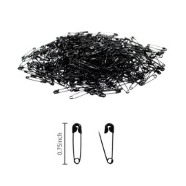 DBOO 100 Safety Pins BLACK 18mm Small Tiny Mini Pins Metal Sewing Art Craft Size Tiny Tag Dress Pin (Black)