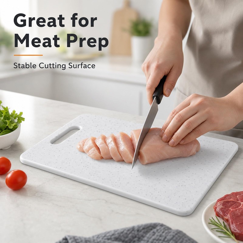 2PCS 15cmx25cm Small Chopping Board,Plastic Chopping Board(White)