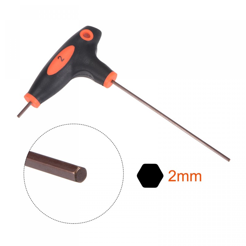 sourcing map 2mm Hex Key T-Handle Dual End Wrench Spanner,