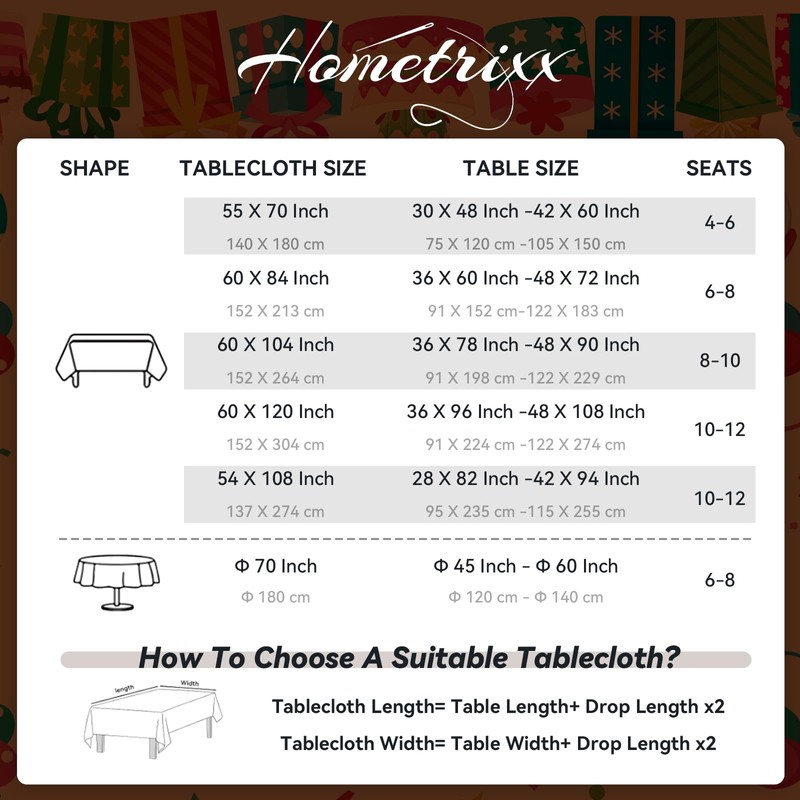 hometrixx Birthday Gifts Cakes Washable Rectangle Table Cloth 152x264cm