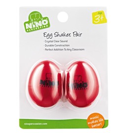 Nino Percussion Egg Shaker Paar – 2 Rasseleier für Kinder ab 3 Jahren – Musikinstrument – Geschenkidee - Kunststoff, Rot (NINO540R-2)