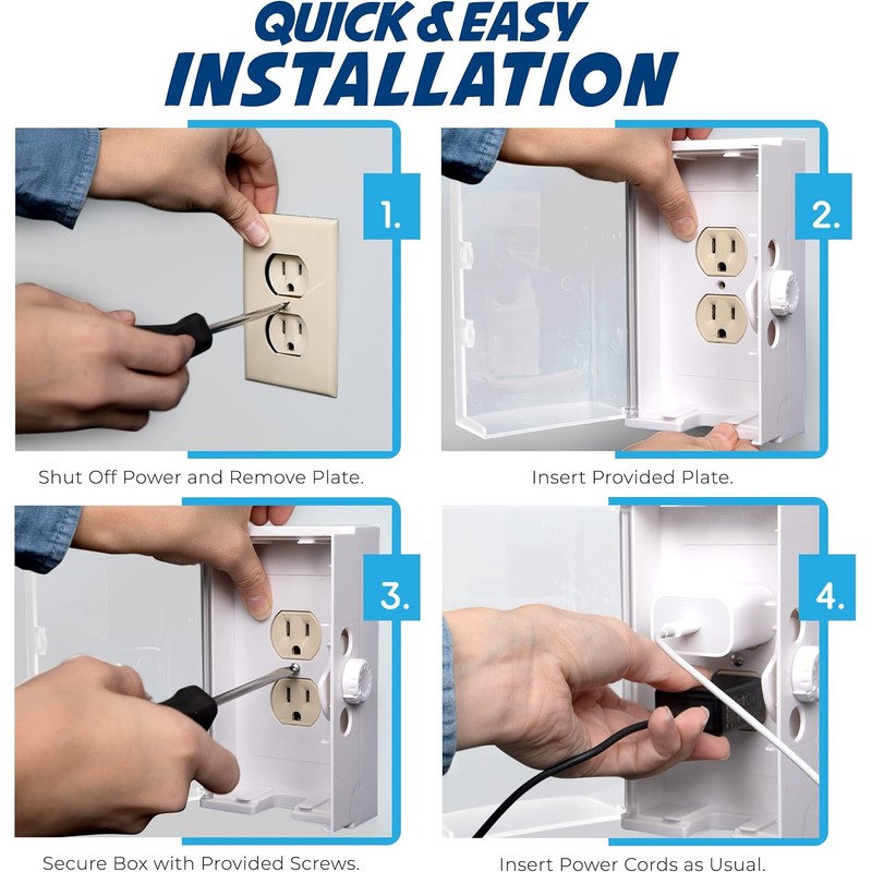 Outlet Cover Box Baby Proof (transparente, 1 paquete)
