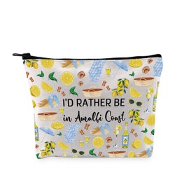 G2TUP Amalfi Coast Lover Gift I’d Rather Be in Amalfi Coast Makeup Bag Italy Travel Cosmetic Bag Italy Life Gift Gulfs and beaches Lover Gift