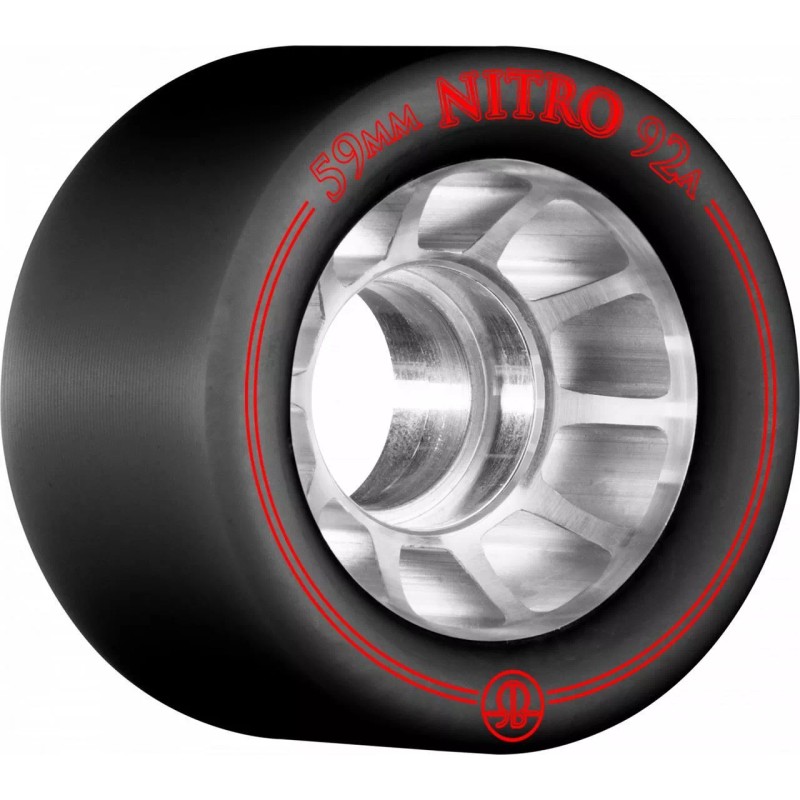 Rollerbones Nitro Wheel (59mm, 8pk) - 92A, Black