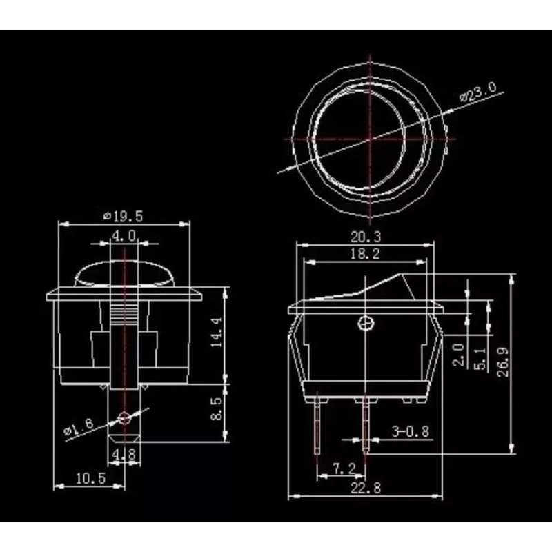 TAIHENG TH1 T85 T125 15A 250V~ T120 125V~T80 T125 Round