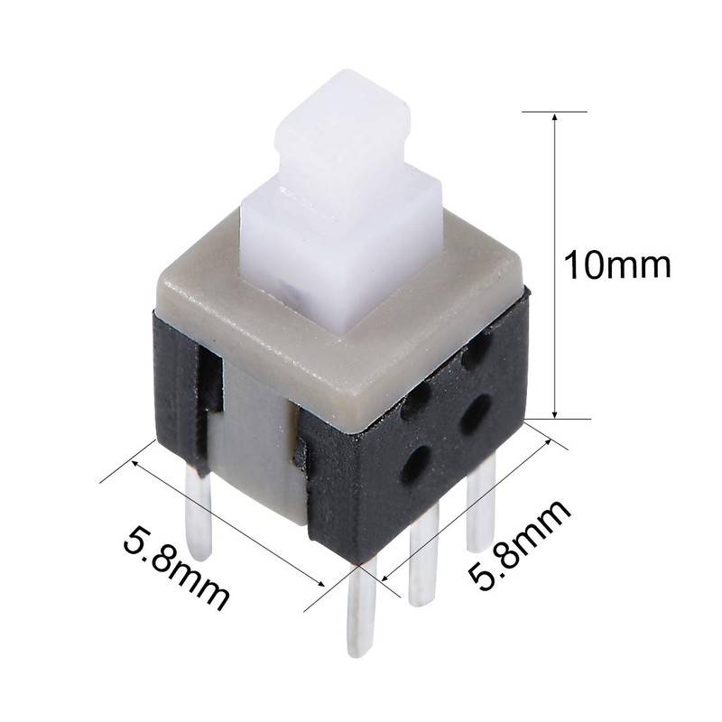 sourcing map 5.8x5.8x10mm PCB DIP Mounting Tact Tactile Push Button