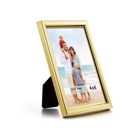 LaVie Home 4x6 Picture Frames (12 Pack, Gold) Simple Designed Photo Frame with High Definition Glass for Wall Mount & Table Top Display, Set of 12 Classic Collection
