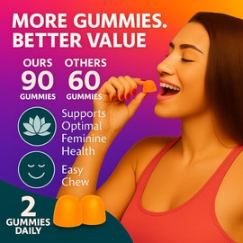 Premium Feminine Balance Gummies for Women – pH Balance, Vaginal Flora & Odor Support – Immune Support – Bacillus Coagulans Probiotic – Vegan, Gluten-Free, Pineapple Flavor – 90 Gummies, 45-Day Supply
