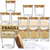 CONNOO 12Pack 10 OZ Clear Glass Candle Jars with Bamboo