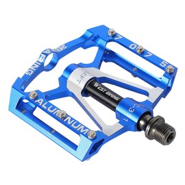 ENJOHOS Bicycle Pedals CNC Aluminium MTB Pedals, 3 Sealed Bearings, Non-Slip CNC Aluminium Bicycle Platform, 9/16 Inch Pedals for Road Bike, MTB, BMX, E-Bike (Blue)