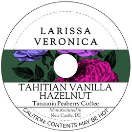 Tahitian Vanilla Hazelnut Tanzania Peaberry Coffee (Single Serve K-Cup Pods) (Gourmet, Naturally Flavored, Whole Coffee Beans) (12 pods, ZIN: 575729) - 2 Pack