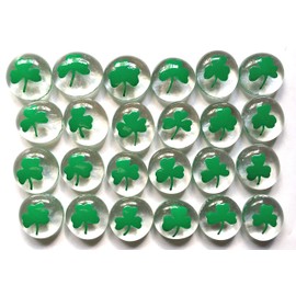 Handpainted Glass Gems Party Favor, Party Decoration, Wedding Decor, Memento, Party Bag Fillers, Crafts & More! (Shamrock)
