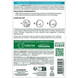 Garnier Pimple Patch Invisible, Parches Hidrocoloides Para Acné, Reduce Imperfecciones En 8 Horas, Clínicamente Probado, Tecnología Coreana, Vegano, Cruelty Free, 22 Piezas