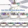 BYKISTOK 52" RGB Ceiling Fan with Light and Remote/App -