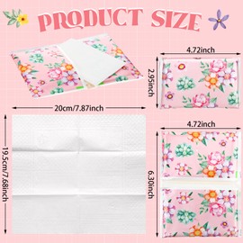 24 Packs Travel Size Tissue Pocket Tissues Slim Pack Facial Tissues 3 Ply Tissues Wallet Size Pocket Tissues Packs for Travel Wedding Party Favors, 6 Styles (Beautiful Flowers)