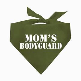 Mom's Bodyguard Dog Bandana | 100% Cotton for Mom | Valentine's Day | Prop Photoshoot |Assorted Colors| (Military Green, One Size)