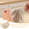 4 sacchetti per pane in lino, con coulisse, 30 x