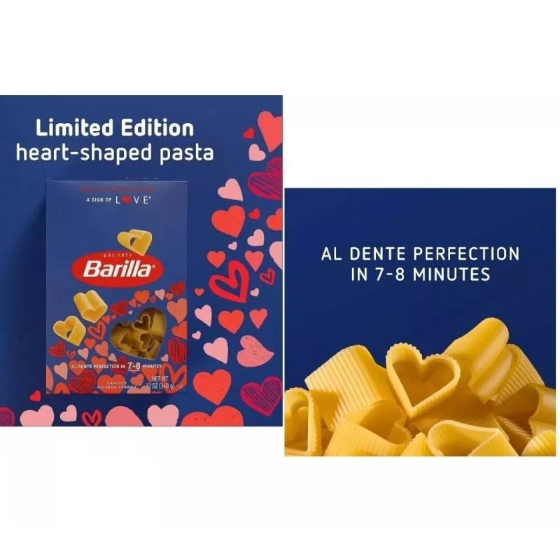 Barilla Limited Edition Heart Shaped Pasta Noodles Valentine's Day 12