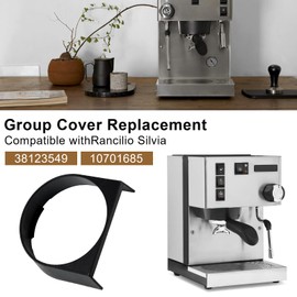 Group Cover Replacement Compatible with Rancilio Silvia 38123549 10701685, Black Chrome for Espresso Machines, Coffee Maker Cover