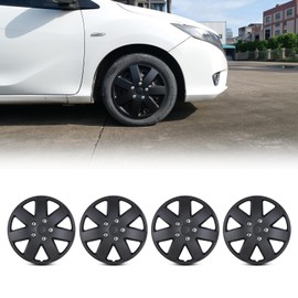 AUTOFREE 16 Inch Wheel Rim Covers Hubcaps Black Matte, Universal ABS Snap On Auto Tire Guards Replacement, Set of 4 - for Car Truck SUV 16" Tire