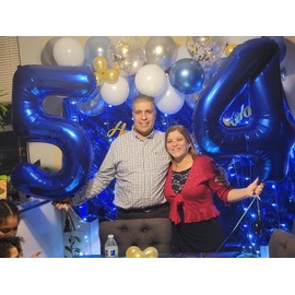 Number Balloons 40 In 40 Numbers, 40th Birthday Decorations for Women Men, Dark Blue Birthday Party Decorations Big Balloons for Wedding, Celebration Party, Graduations