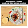 4 Pieces Round Floral Placemats And 4 Pieces Coasters, Dining