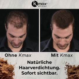 Kmax Keratin Hair Powder 5 g, Professional Volume Powder Hair Natural, Root Powder for Covering Balds - Light Brown