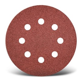 50 MENZER Hook & Loop Sanding Discs for Random Orbital Sanders red - ø 125 mm – Grit 40 – 8-hole