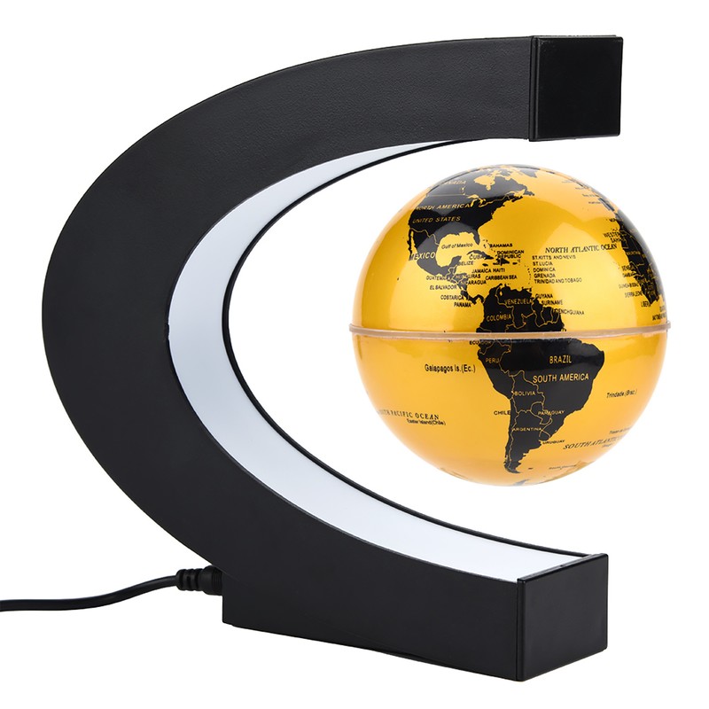 Floating Globe Magnetic Levitation Rotating Globe with Colorful LED Light