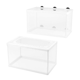 2 Packs Aquarium Breeding Box Fish Hatchery Isolation Box Aquarium Fry Hatchery Net with Suction Cups for Aquarium
