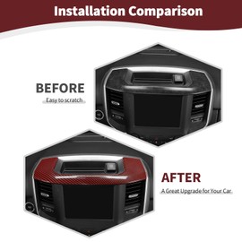 JOSHELA for RAM Center Dashboard Storage Bin Trim Cover Fit for RAM 2018-Present Red Carbon Fiber Interior Accessories