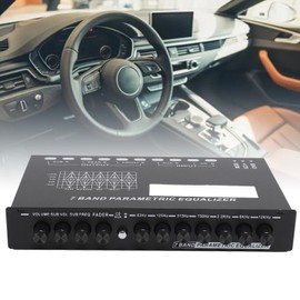 7 Band Car Audio Equalizer with Subwoofer Control, 7 EQ Bands, 6 Channel Outputs for Amplifier, 12V Power Supply, Metal Chassis, for Cars