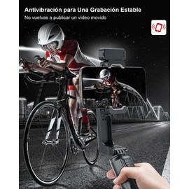 KOSCHEAL Estabilizador para Celular, Estabilizador 2 Ejes para Smartphone con Luz de Relleno y Trípode con Mando Inalámbrico Rotación Automática de 360°Modo de Escena,No App,para Vlog y TikTok