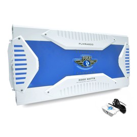 Pyle Hydra Marine Amplifier - Upgraded Elite Series 3000 Watt 8 Channel Bridgeable Amp Tri-Mode Configurable, Waterproof, MOSFET Power Supply, GAIN Level Controls and RCA Stereo Input (PLMRA820)