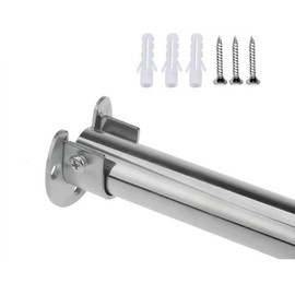 2 Pack Flange Rod Holder, Closet Rod Bracket End Supports Sockets Stainless Steel Pole Sockets for Wardrobe Shower Curtain (28mm/1.1 inch)