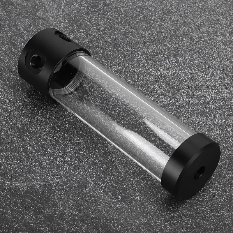 Computer Water Tank Cylindrical Transparent Sideout PC Cooling System 4‑Hole