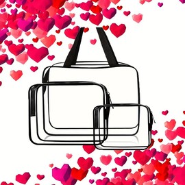 3Pcs Clear Waterproof Storage Bag, Portable Cosmetic Storage Bag, Zipper toiletry Bag for Travel, Portable Cosmetic Storage Bag, Clear Organizer, Travel Storage Bag set.