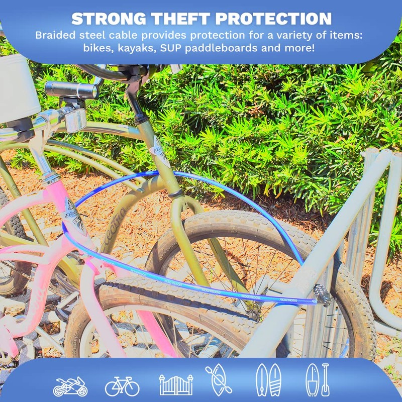 DocksLocks Weatherproof Straight Security Cable Lock (5ft to 25ft Lengths)