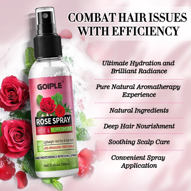 Rose Water for Hair Loc Spray Refreshing for Locs -