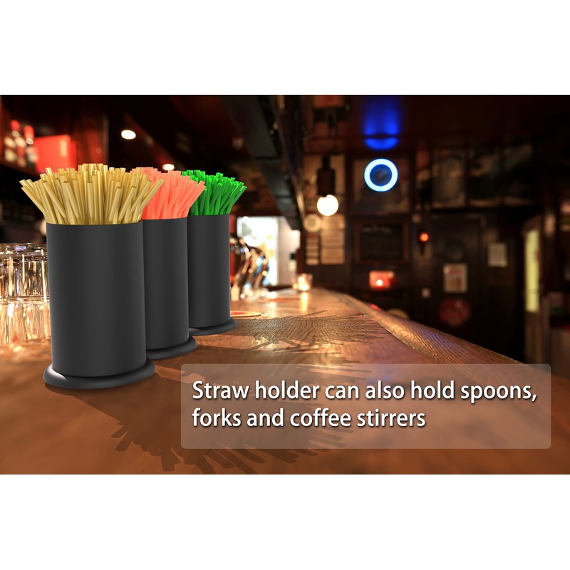 MyLifeUNIT Straw Holder Dispenser, Stainless Steel Kitchen Utensil Organizer 6.7"