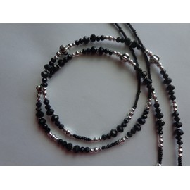 Handmade ANTIQUE SILVER FLOWER BEADED LANYARD ID BADGE HOLDER NECKLACE LOBSTER CLASP