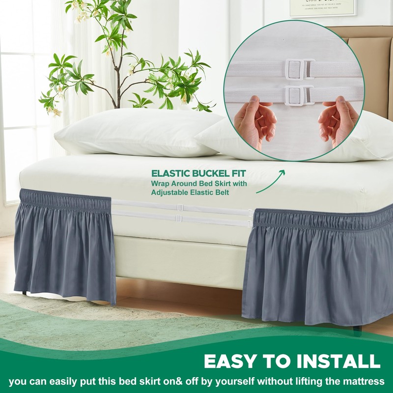 Biscaynebay Wrap Around Bed Skirts for King & Cal King