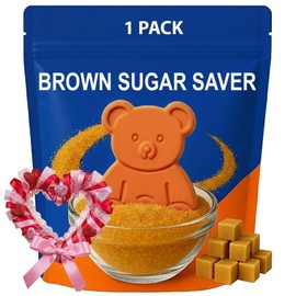 ENOLVO Brown Sugar Bear - Terra Cotta Brown Sugar Keeper to Maintain Food Moisture in Container, Saver for Food Storage Containers, Reusable Terracotta Discs - 1 Pack